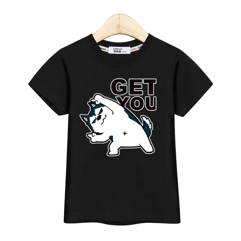 Get you fashion baby boys tops cute huskies kids clothes girls fashion t-shirt cartoon dog print kid tees summer cotton shirt - Цвет: Black