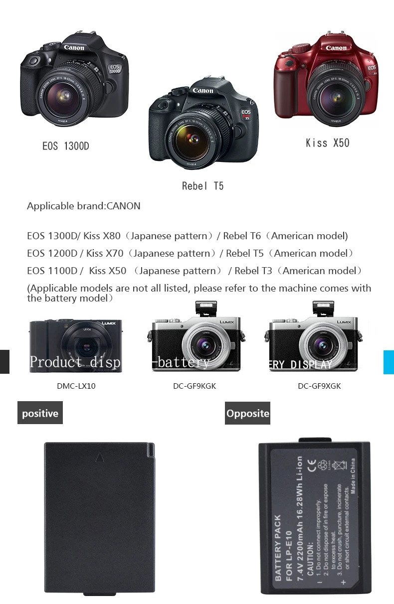 Пало 2 шт. 2200 мАч LP-E10 LP E10 LPE10 цифровой Камера Батарея для Canon 1100D 1200D 1300D Rebel T3 T5 поцелуй X50 X70