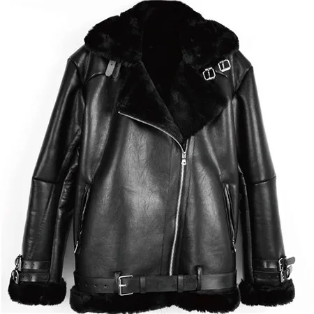 Зимние толстые теплые женские меховые куртки и пальто европейский и американский стиль Автомобильная овчина пальто женская одежда A299 - Цвет: Black