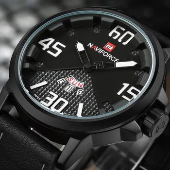 

NAVIFORCE Brand Men's Fashion Casual Sport Watches Men Waterproof Leather Quartz Watch Clock Man military Relogio Masculino