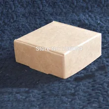 7.5*7.5*3 см, 100 шт./лот, украшения из крафт-бумаги коробка коричневый крафт ручной подарочные коробки конфет, пользовательские коробка логотип крафт-бумага коробка