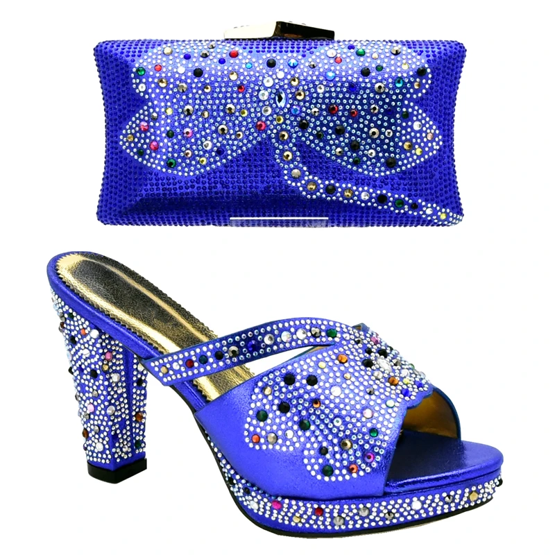 Модный комплект из туфель и сумочки на каблуке, итальянский комплект из туфель и сумочки, вечерние женские туфли-лодочки и сумочка в нигерийском стиле