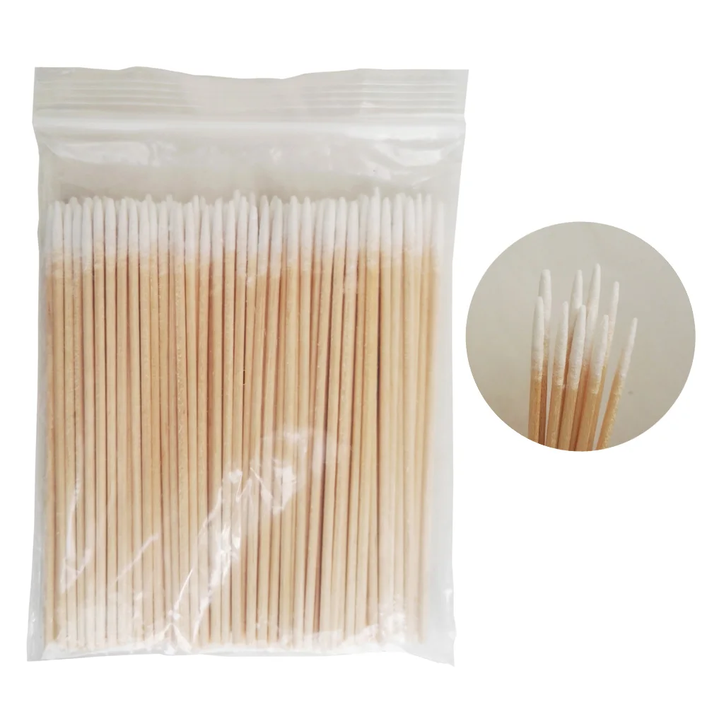 100pcs Wood Cotton Swab Cosmetics Microblading Permanent Makeup Health Medical Ear Jewelry Clean