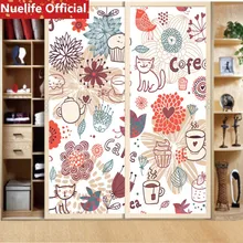 60x80 см мультфильм Кот Любовь кофейная чашка узор стеклянная фольга ванная комната детская комната раздвижные двери шкаф Восстановленное окно пленка