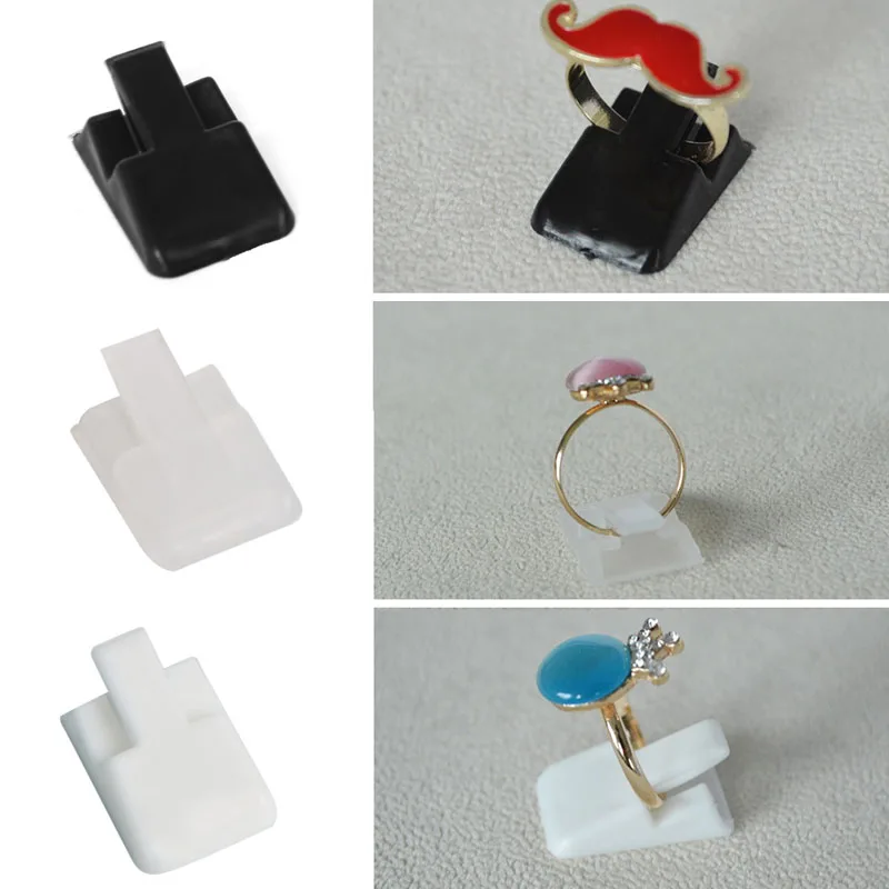 10pcs Plastic Ring Display Stands Jewelry Cufflinks Chest Packaging