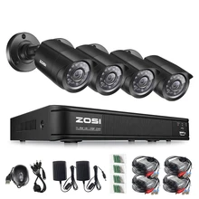 ZOSI 8-КАНАЛЬНЫЙ Система ВИДЕОНАБЛЮДЕНИЯ 8 Канала 720 P DVR 4 ШТ. 1280TVL Дома ИК Камеры Безопасности Системы Видеонаблюдения Комплекты