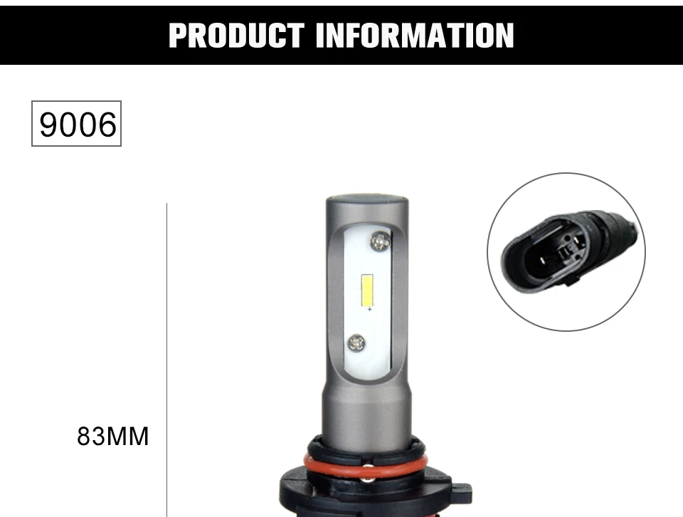 New Fanless LED 9006 HB4 Single Beam LED 9006 HB4 Headlight Car Bulb CSP 80W 12000lm 6500K Auto Led Headlamp Fog Lights 12v 24v (8)