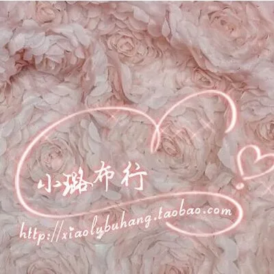 Шифоновая стерео кружевная ткань марля вышитая роза цветок модная женская ткань свадебное платье юбка 130 см Ткань аксессуары - Цвет: Pink
