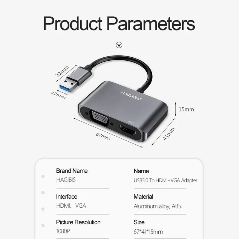 USB3.0 к адаптер HDMI VGA высокое Разрешение Coverter для проектор для ноутбука JLRL88