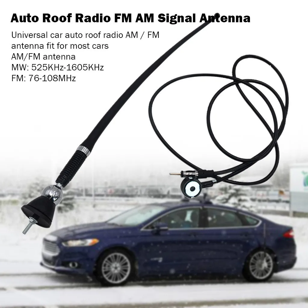 Пластиковая Металлическая черная резиновая конструкция Поворотная Универсальная автомобильная антенна Авто радио антенна на крышу FM AM сигнальная антенна Подходит для большинства автомобилей