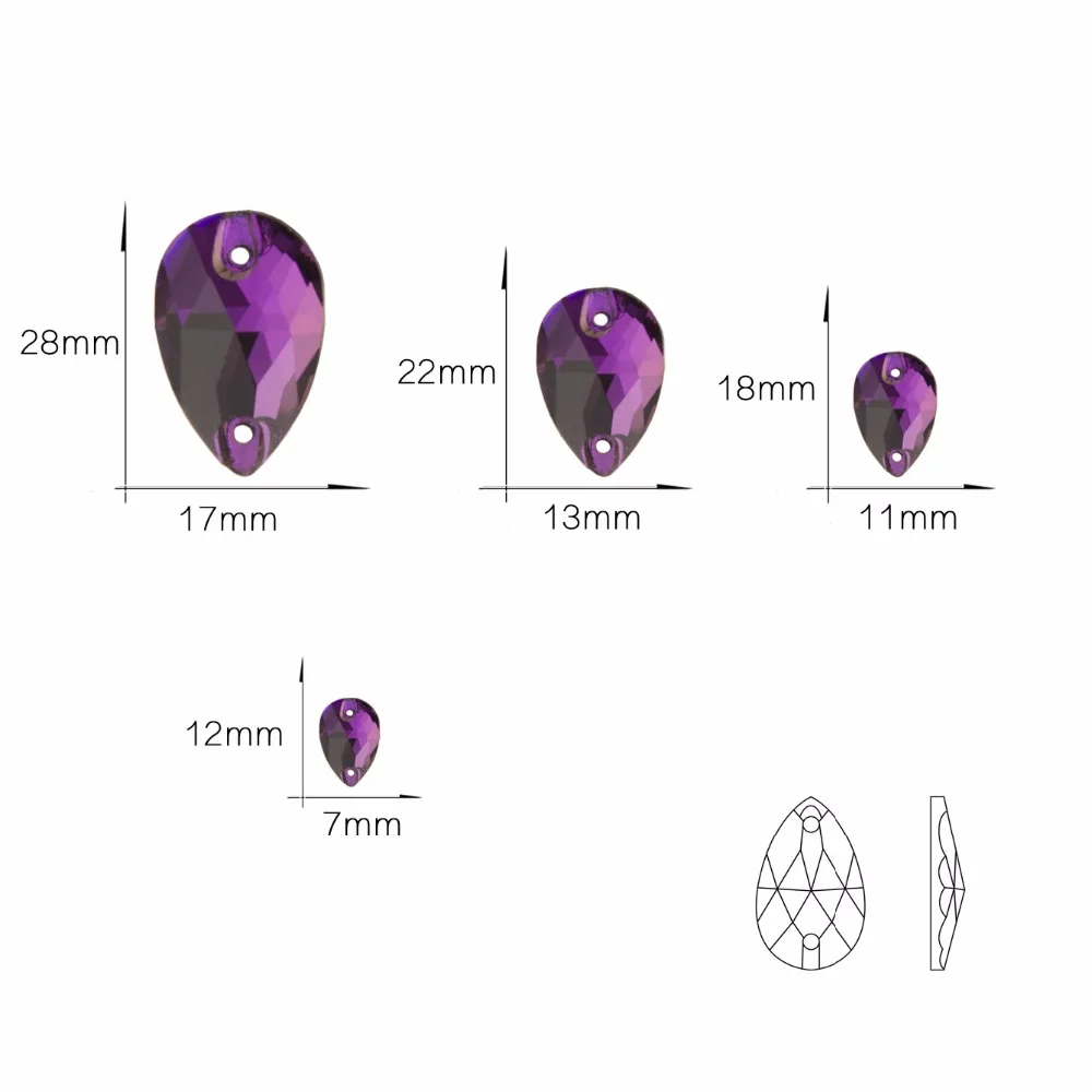 YANRUO 3230 капля AAAAA качество шитье Кристалл Flatback стразы пришить камни стекло для платья одежда ювелирные изделия