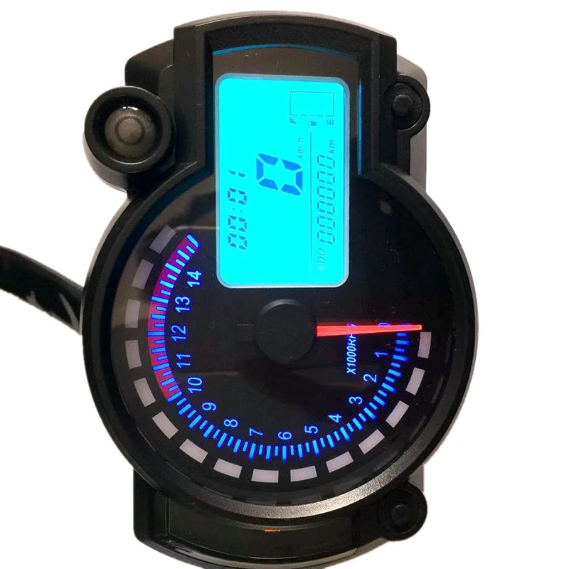 New 7 Colour Motorcycle Universal Lcd Digital Speedometer