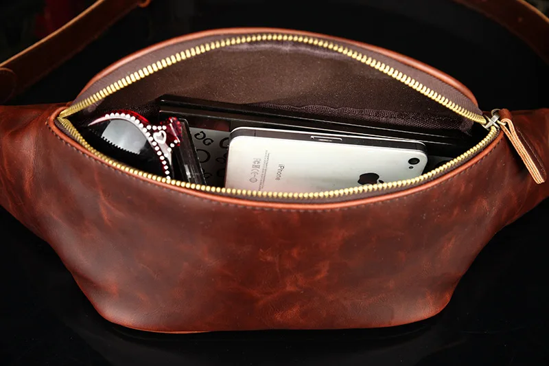 الصلبة رجالي بو الجلود الخصر حزم للرجال براون الجلود حزمة الصدر الذكور حزام حقيبة crossbody واحد الكتف حقيبة متعددة جيوب