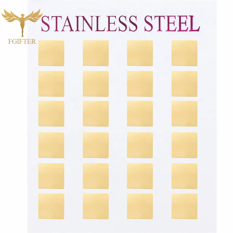 Wholesale Simple Earrings Gold Square Stud Earring For Women Stainless Steel Jewelry Gouden Oorbellen | Украшения и аксессуары