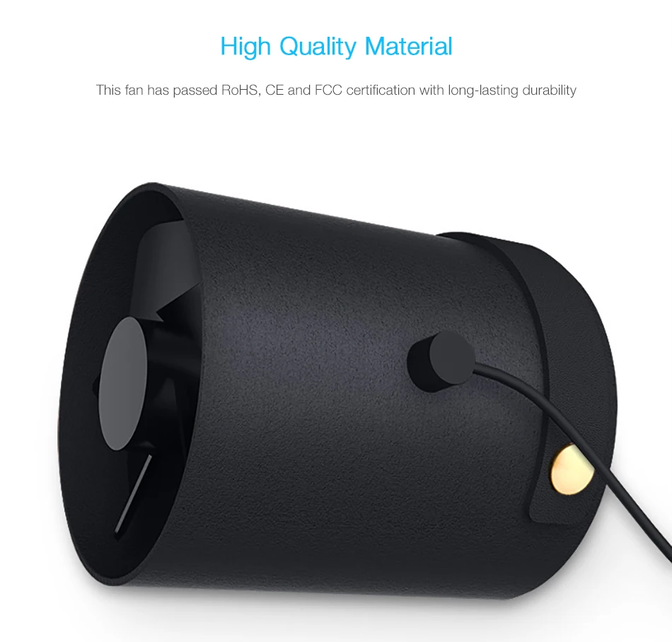 Creative Bucket Design Dual Motors Electronic Portable USB Charging 3 Adjustable Wind Mode Ultra Silent Table Fan