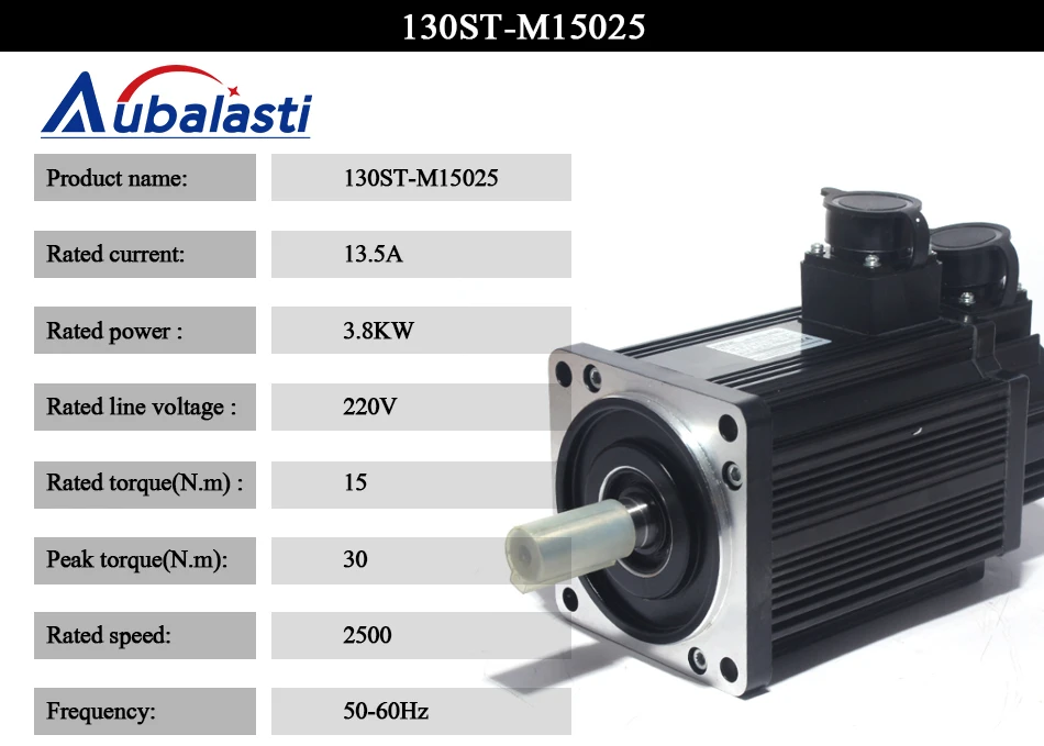 Aubalasti 3.8KW серводвигатель переменного тока 15н. М 2500 об/мин 130ST-M15025 двигатель переменного тока Соответствует Серводвигатель AASD25A полный комплект двигателя