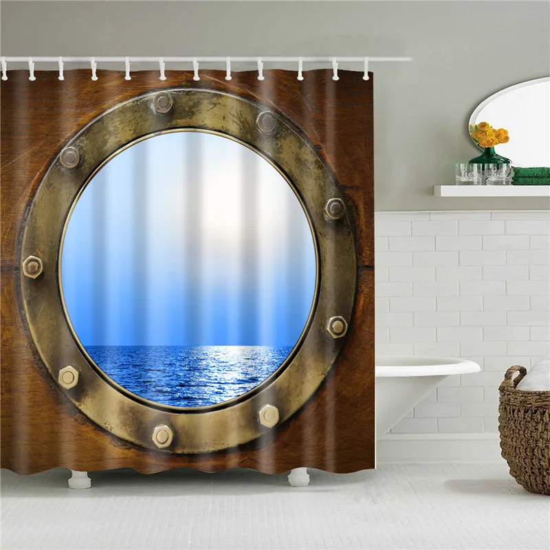 3d морской узор полиэстер для ванной занавески для душа s высокое качество шторы для ванной из водонепроницаемой ткани экран Домашний Декор душевая занавеска в комплекте - Color: TZ160727