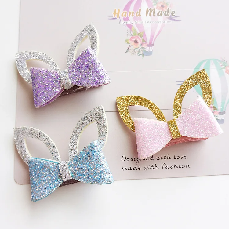 

Baby Girls Hair Clips Elastic Hair Bands Felt Cute Cat Bow Hairpins Hair Barrettes Children Kids Hair Girls Dress