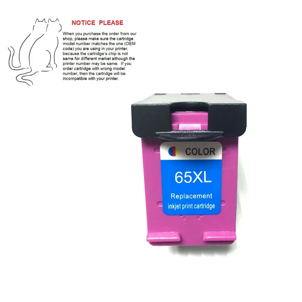 

Black For HP65XL HP 65 ink cartridge for HP DeskJet 3720 3722 3723 3732 3752 3755 3730 3758 All-in-One Printer