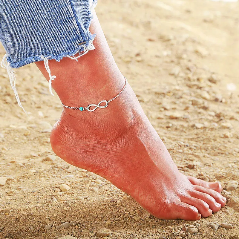 

2019 New Fashion Vintage Multiple Layers Anklets for Women Elephant Sun Pendant Charms Rope Chain Beach Summer Foot Ankle Bracel