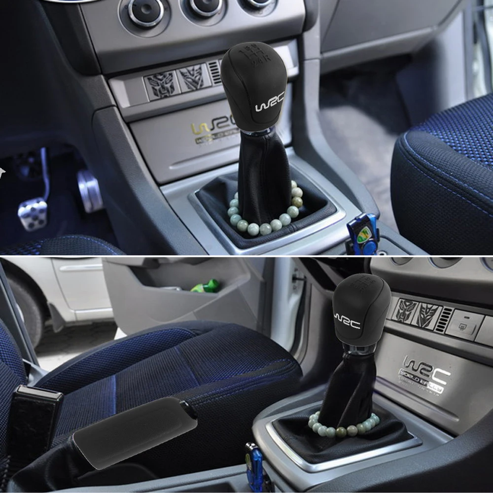 Hand Brake Cover Gear Head Cover 2Pcs Shift Gear Knob Handbrake Cover for Ford Focus 2 3 Fiesta Kuga 2 Escape Gear Head Silicone Covers Handball Lever Collar