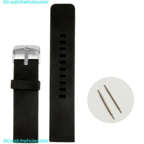 22mm Black Color Silicone Jelly Rubber Men Lady Watch Band Straps WB1081A22JB