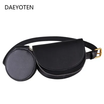 

DAEYOTEN Brand Waist Bag Belt Designer Fanny Pack Round Semi-circle 2 Set Bags Women Chest Bag Coin Purse Phone Pouch ZM0127