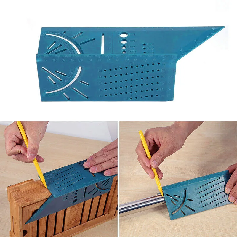 

3D Mitre Angle Measuring Ruler Square Size Measure Tool for Woodworking Home JDH99