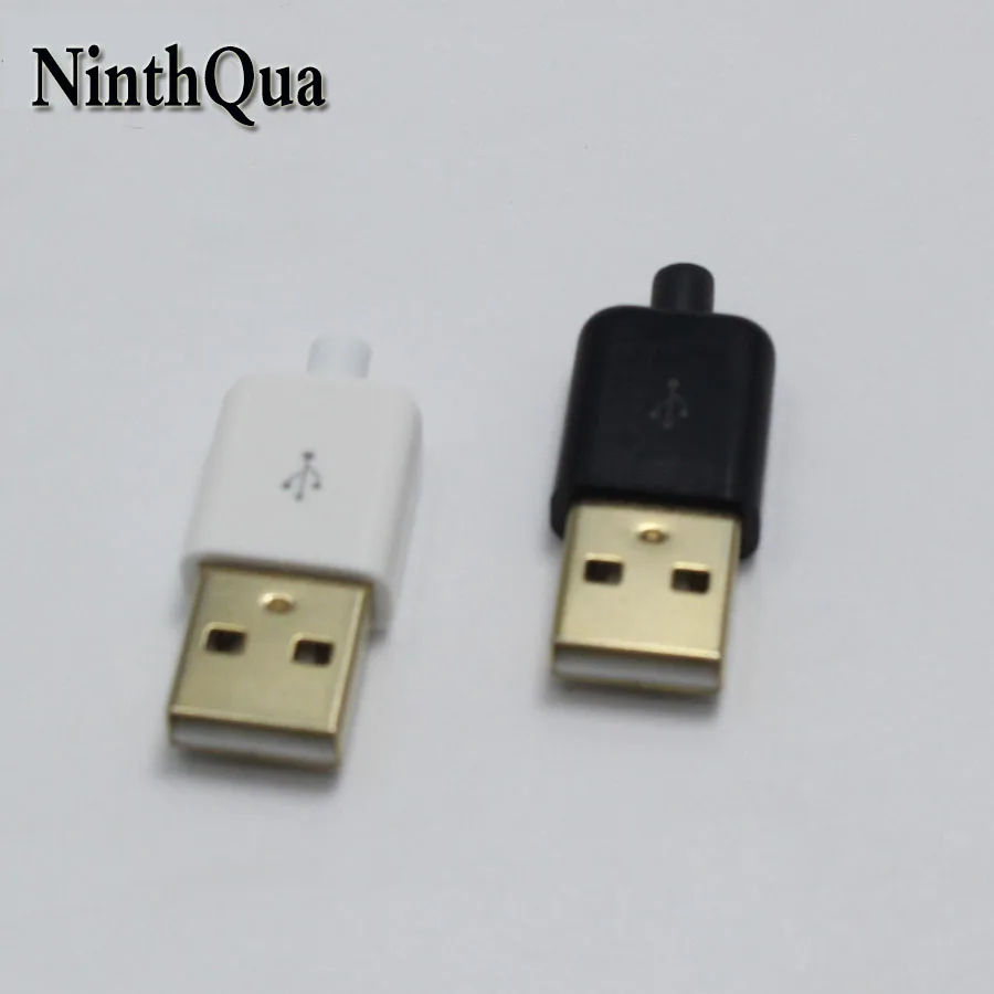 10 шт./лот сделай сам USB 2 0 A штекер в сборе адаптер разъем черный белый 3 1 с
