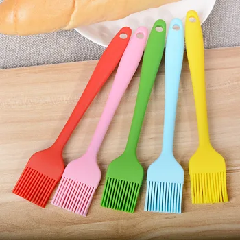 

Multi Color Silicone Basting Pastry Brush Oil Brushes For Cake Bread Butter Baking Tools Kitchen Safety BBQ Brush 21*3cm D694