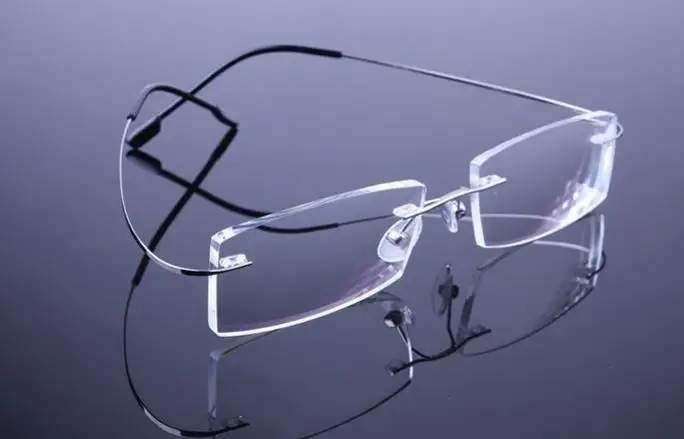 Новая Ультралегкая бесконтактная оптическая рамка для мужчин и женщин из титанового сплава очки в оправе при близорукости оправы для очков по рецепту 9 цветов - Цвет оправы: Серебристый