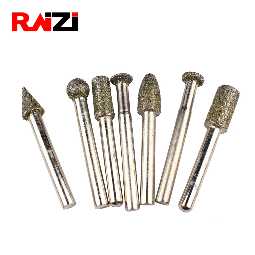 Raizi Electroplated Diamond Burs Granite Router Bit for Marble Metal Cutting