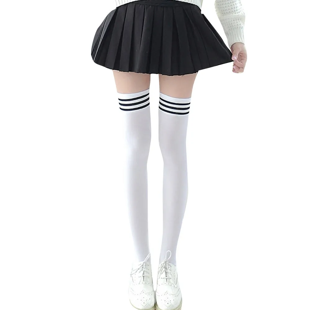 Sexy Medias Striped Long Socks Women Over Knee Thigh High Over The Knee Stockings For Ladies Girls 2019 Warm Knee Socks Women