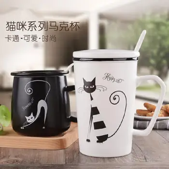

Creative cartoon Mark cup ceramic water cup cute lovers cup coffee milk cup office drinking
