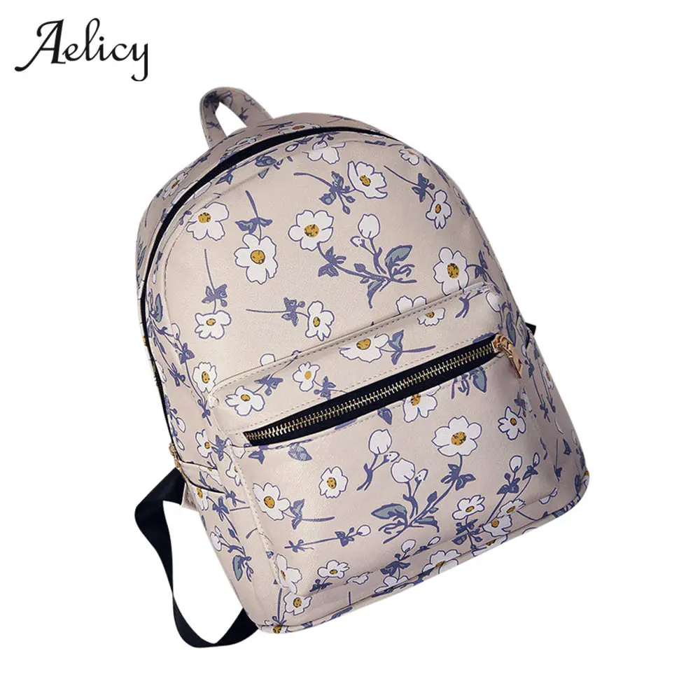 

Aelicy Large Capacity Floral Women Bag Preppy Style Women Backpack High Quality Youth Leather Backpacks Teenage Girls 0918