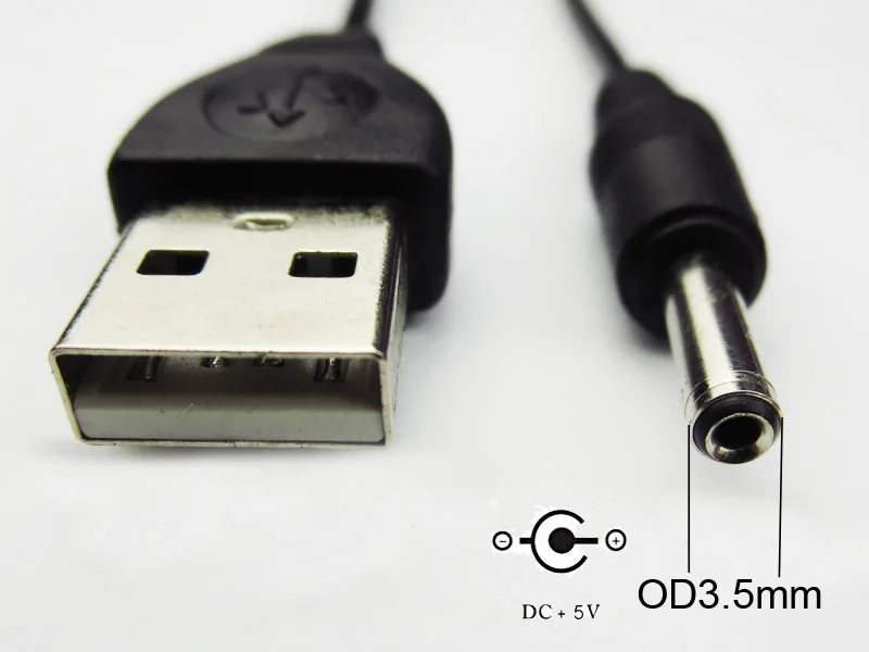Кабель 80 см с USB портом на DC 2 0 5 3 4 ММ В Цилиндрический разъем кабель питания черный