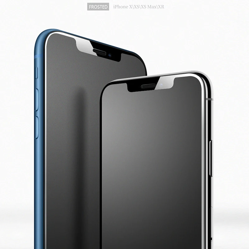 

CHYI No fingerprint Glass For iphone 11 Pro Max Full Cover Screen Protector Frosted Matte Glass for iphone XR X XS Max with Smooth edge