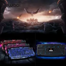 Cewaal Новинка года Английский красный/фиолетовый/синий Подсветка светодиодный Pro Gaming Keyboard USB проводной питание полный N-Key для компьютера