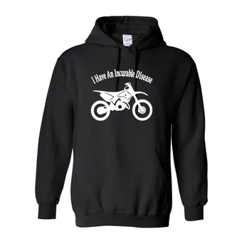 

Winter Hoodies Men 2018 Dirt bike (I have an Incurable Disease) funny Hooded Warm Sweatshirts Male Thicken Tracksuit Jacket