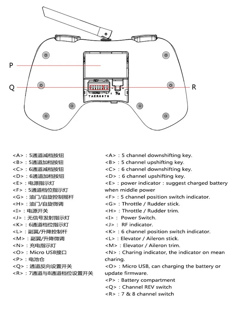 KINGKONG LDARC TINY X8 Radio 2.4G 8CH with RX800 Pro Receiver S-FHSS System SBUS Output for FPV Racing Drone Mini Quadcopter-1 (13)
