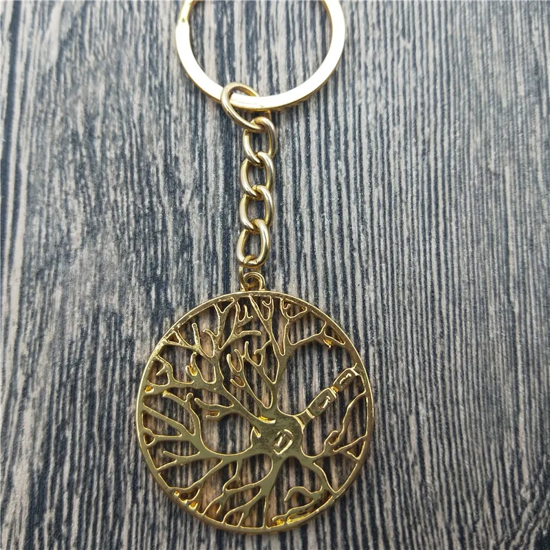 

New Brain Cell Neuron in a Circle Key Chains Fashion Tree of Life Psychology Car Keychain Bag Keyring For Women Men