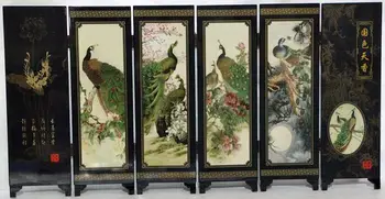 

China peacock fine lacquer process small screen with Chinese characteristics