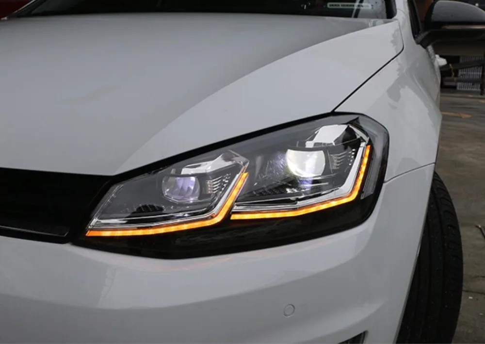 Автомобильный Стайлинг фар в сборе для VW golf 2013 2014 2015 2016 2017 DoubleU Angel Eye объектив