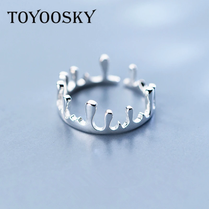 

2019 Newest Personality Fashion Water Flow Magic Crown Open Ring for Women Wedding Gifts 925 Silver Material Wholesale