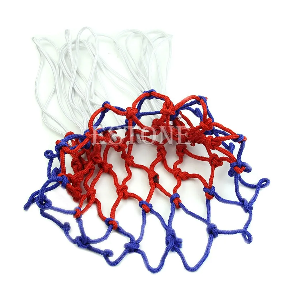 1 шт стандартный белый/красный/синий нейлон баскетбольный нетбол гол обруч сетка для спорта