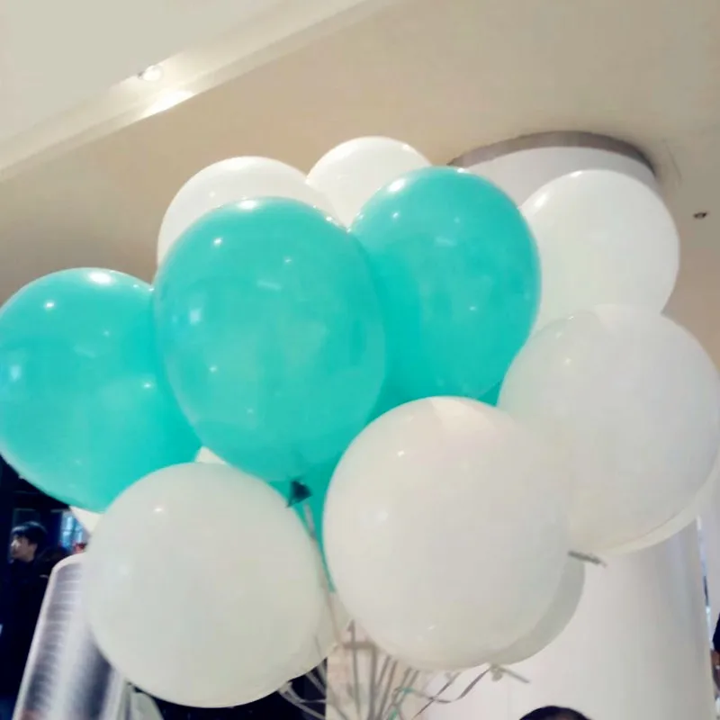 

Tiffany blue balloon 50pcs/lot10 inch thick round white latex ballon graduation party wedding balloons decoration baby shower