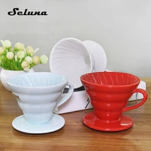 Керамическая капельница для кофе, ручной капельный фильтр для кофе V60, кофейник для кофе, капельный конусный фильтр, постоянный 1-2 чашки, 4 чашки