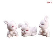3 шт./компл. моделирование милые Moe кроликов смолы домашний сад, фигурки орнамент микро пейзаж ремесло горшок для растений Фея декор