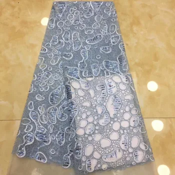 

African Sequins Lace Fabric 2019 Embroidered Nigerian Sequins Lace Fabrics,High Quality French Tulle Lace Fabric For Women green