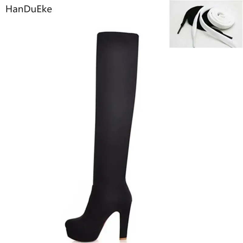 

2018 Autumn New High Heeled Thin Elastic Boots Korean Version Antiskid And Comfortable Sweat Absorbing Working Boots Women Boots